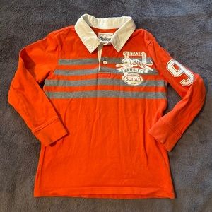 🍁3 for $15🍁Long Sleeve Varsity Polo Shirt Size 6